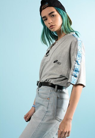 VINTAGE ASICS TAPE TUNIC TEE SHIRT