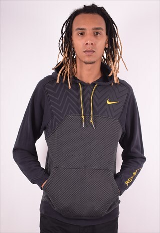 NIKE MENS VINTAGE HOODIE JUMPER MEDIUM BLACK 90S