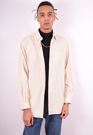 POLO RALPH LAUREN MENS VINTAGE SHIRT XL BEIGE 90'S