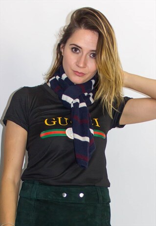 VINTAGE COTTON KNIT RALPH LAUREN SCARF