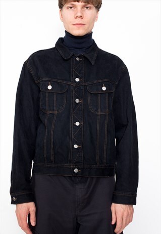 VINTAGE 90S BLACK DENIM JACKET ID:1709
