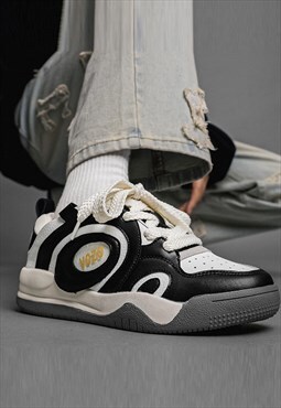 Skate shoes chunky sole trainers retro design high tops 