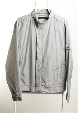 Vintage Calvin Klein Windbreaker Hooded Jacket Grey L