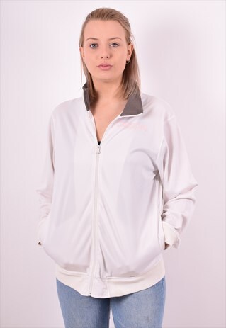 KAPPA WOMENS VINTAGE TRACKSUIT TOP JACKET LARGE WHITE 90S