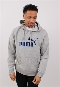 vintage mens puma light grey hoodie