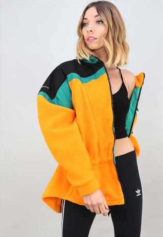 VINTAGE 90S OVERSIZED YELLOW SNC FLEECE JACKET