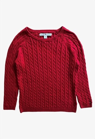 VINTAGE Y2K WOMEN'S TOMMY HILFIGER CABLE KNIT JUMPER