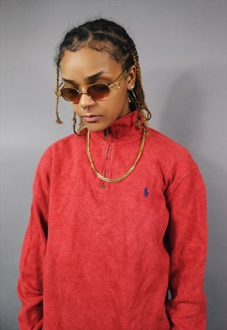 POLO RALPH LAUREN HALF ZIP CREW NECK SWEATER SWEATSHIRT