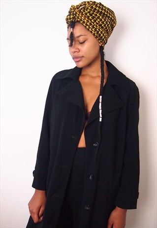 BLACK LONG TRENCH COAT