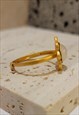 IMITATION JADE OPEN RING (ADJUSTABLE) IN GOLD 