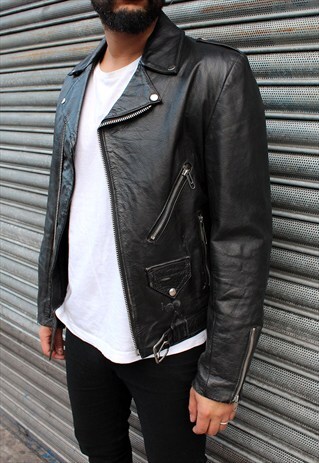 VINTAGE LEATHER BIKER JACKET