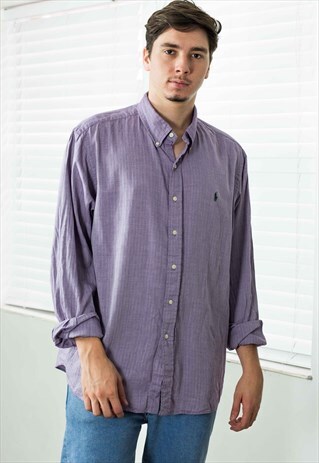 VINTAGE POLO RALPH ALUREN SHIRT LOGO 90S XXL 7.8