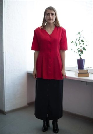 VINTAGE 80'S RED LONG FIT TOP