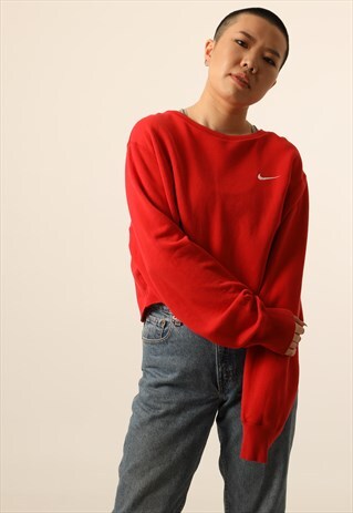 VINTAGE NIKE EMBROIDERED LOGO CROPPED SWEATSHIRT