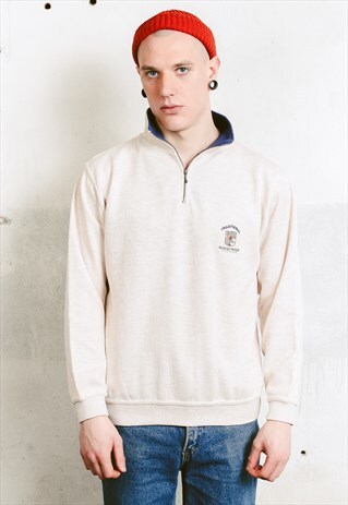 VINTAGE 90S ZIP COLLAR SWEATSHIRT