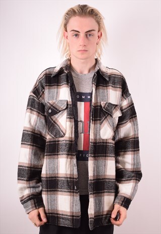 MENS VINTAGE LUMBERJACK JACKET LARGE MULTI CHECK 90S