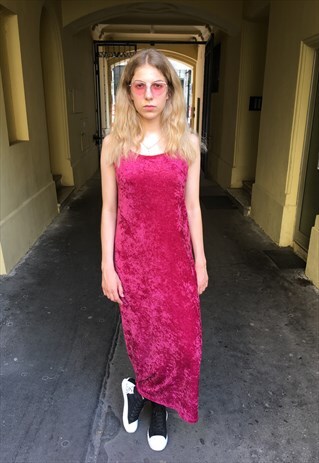 VINTAGE 90' BEAUTIFUL VELVET SLEEVLESS DRESS