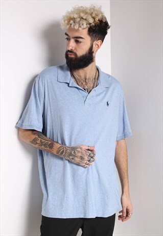 VINTAGE POLO RALPH LAUREN POLO SHIRT BLUE