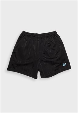 Shiny black sports shorts