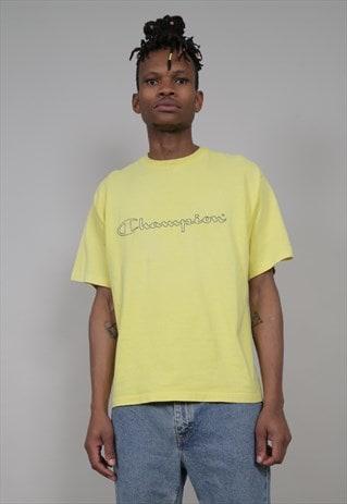 Vintage 90's oversized yellow Champion T-Shirt | Nordic Poetry | ASOS ...