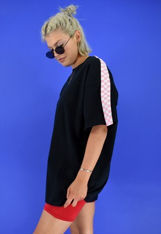 G&G UNISEX NAVY S/S CHEQUER RIBBON TEE