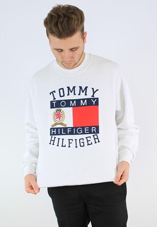 TOMMY HILFIGER BIG FLAG SPELLOUT BOOTLEG VINTAGE SWEATSHIRT