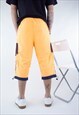 VINTAGE PUMA NEON ORANGE LONG 3/4 LENGTH JOGGER SHORTS