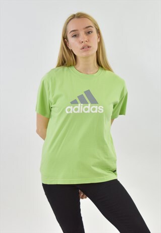 VINTAGE 90S GREEN ADIDAS CREW NECK T SHIRT