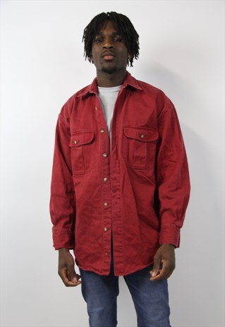 VINTAGE HEAVY DENIM RED SHIRT