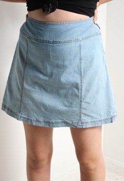 Vintage Y2K Denim Mini Skirt Skorts Blue W32'