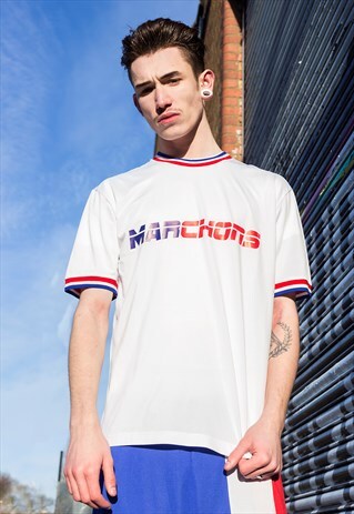 WHITE FRANCE FOOTBALL WORLD CUP OVERSIZED T SHIRT TEE JERSEY