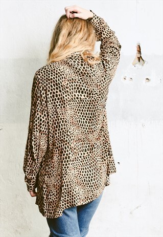 VINTAGE 90S LEOPARD PRINT SHIRT