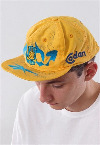 VINTAGE REEBOK DENMARK BRONDBY HAT 90S YELLOW