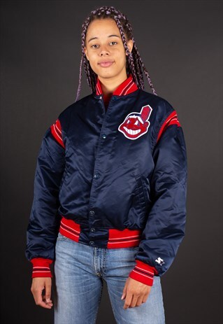 // RARE // CLEVELAND INDIANS MLB STARTER VARSITY JACKET