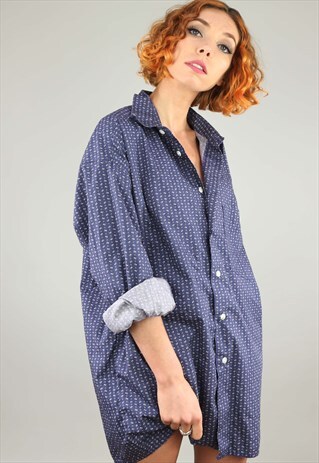 VINTAGE 80S 90S OVERSIZED LONG SLEEVE PATTERNED SHIRT