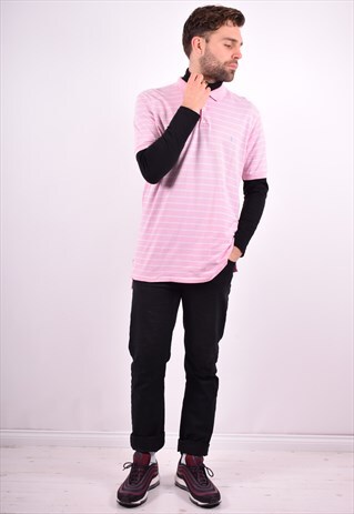 POLO RALPH LAUREN MENS VINTAGE POLO SHIRT LARGE PINK 90'S