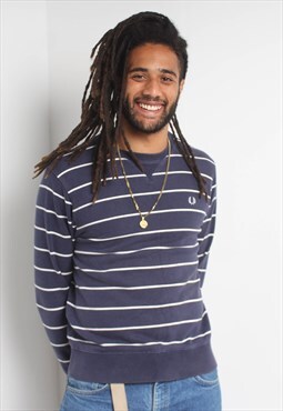 Vintage Fred Perry Crew Neck Jumper Blue