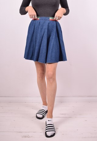 MOSCHINO WOMENS VINTAGE DENIM SKIRT W28 BLUE 90'S