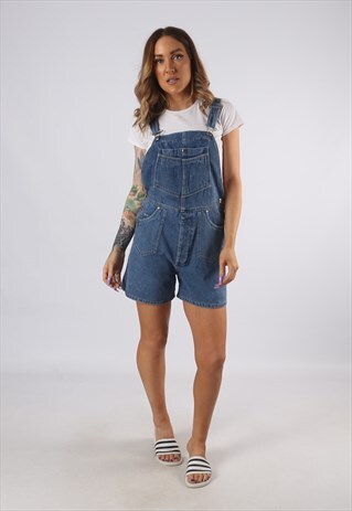 VINTAGE ARIZONA DENIM DUNGAREE SHORTS UK 10 (EE1V)
