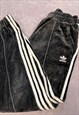 ADIDAS JOGGERS ELASTICATED WAIST VELVET FEEL TRACK PANTS 