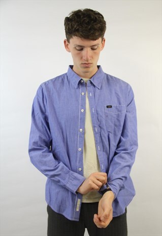 VINTAGE LEE BLUE PINSTRIPE SHIRT