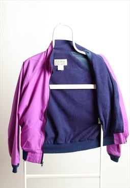 L.L.Bean Vintage Windbreaker Fleece Lining Jacket Purple S