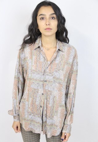 VINTAGE 90'S ABSTRACT PATTERNED SHIRT