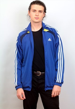 1990'S VINTAGE BLUE ADIDAS TRACK JACKET