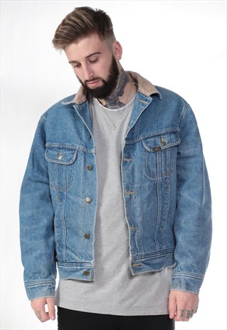 VINTAGE LEE RIDER SHERPA LINED DENIM JACKET