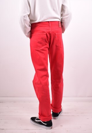 LEVI'S 501 MENS VINTAGE JEANS W34 L34 RED 90S