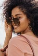 TORTOISE SHELL FRONT LENS OVERSIZED SUNGLASSES