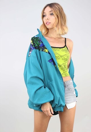 VINTAGE 80S 90S OVERSIZED FESTIVAL SHELL WINDBREAKER JACKET