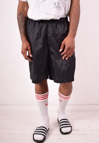 NIKE MENS VINTAGE SHORTS LARGE BLACK 90S