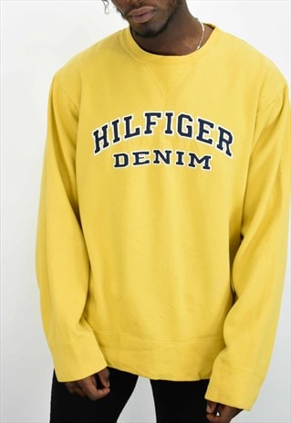 VINTAGE TOMMY HILFIGER DENIM YELLOW SWEATER